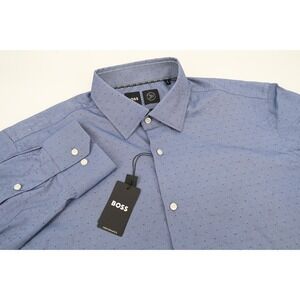 Hugo‎ Boss Men's Joe Kent Travel Reg Fit Performance Stretch Dress Shirt 43 17